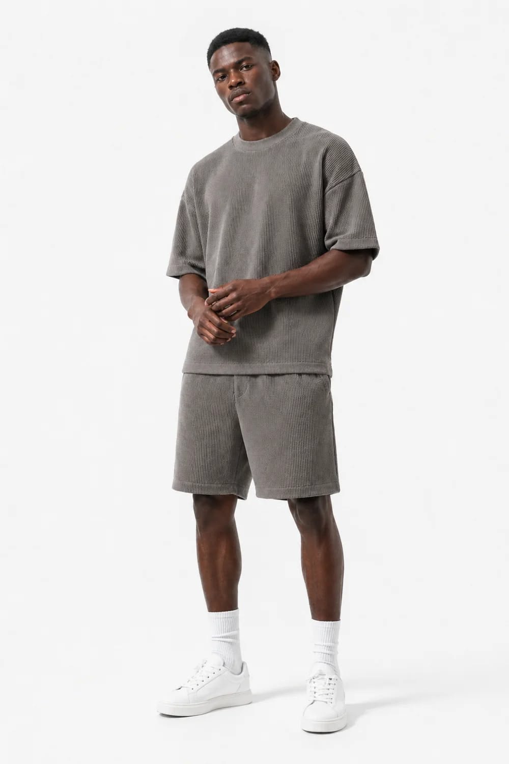Ensemble oversized texturé gris