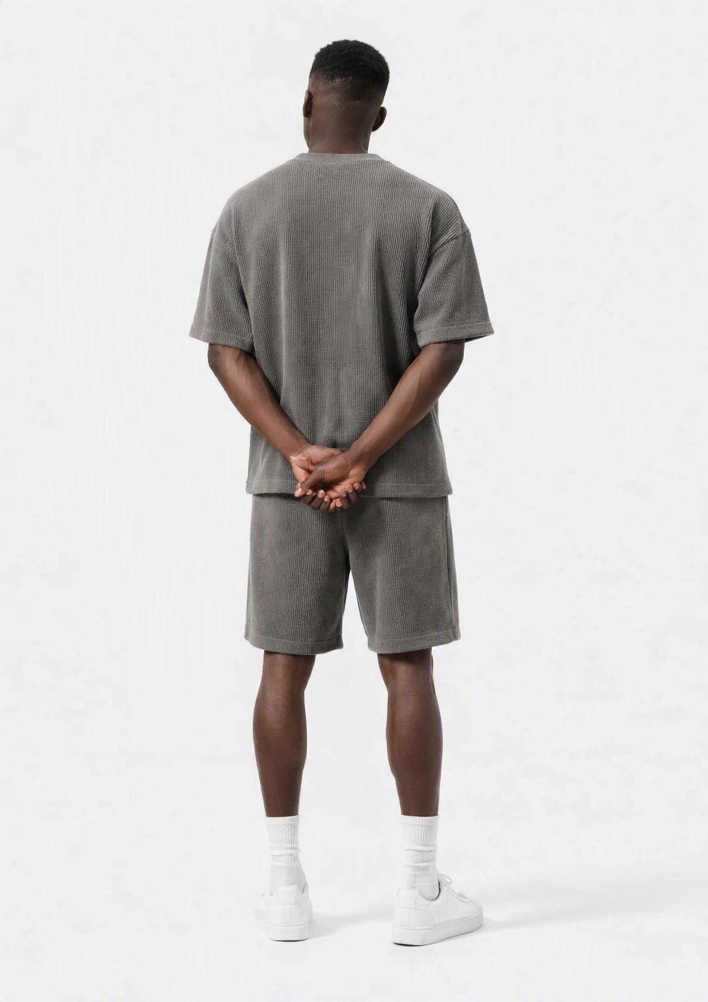 Ensemble oversized texturé gris