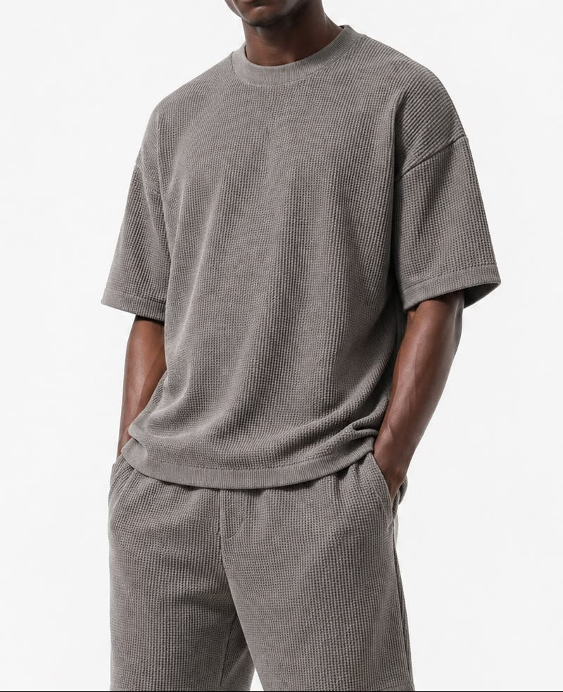 Ensemble oversized texturé gris