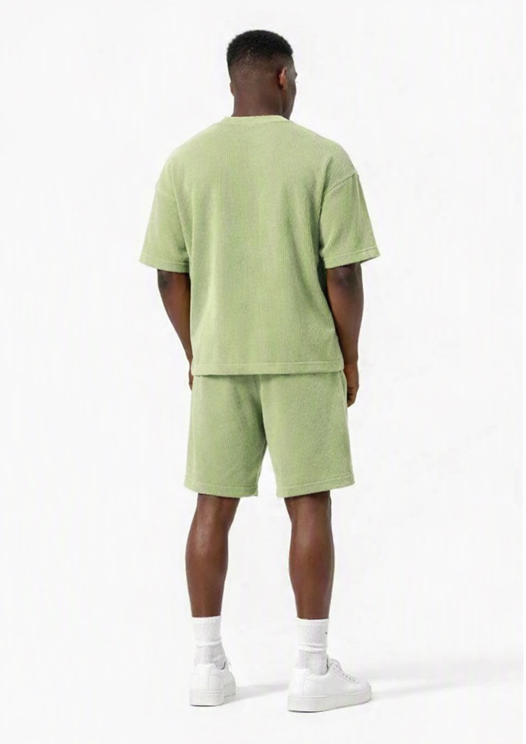 Ensdemble oversized texturé vert olive