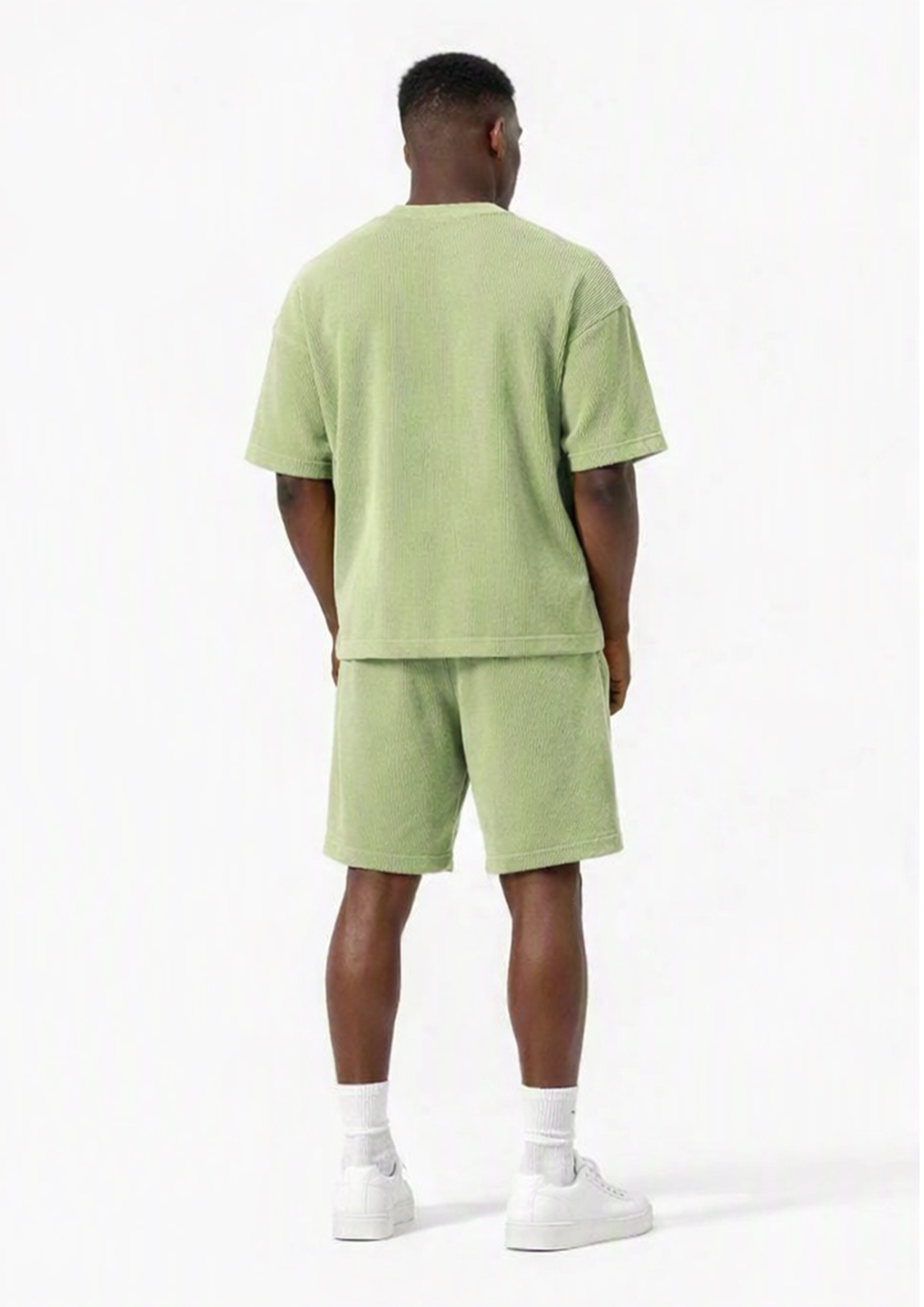 Ensdemble oversized texturé vert olive